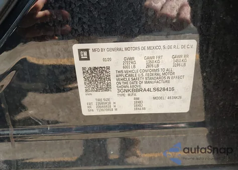 2020 Chevrolet Blazer Fwd 1Lt from USA, damaged, VIN 3GNKBBRA4LS628416